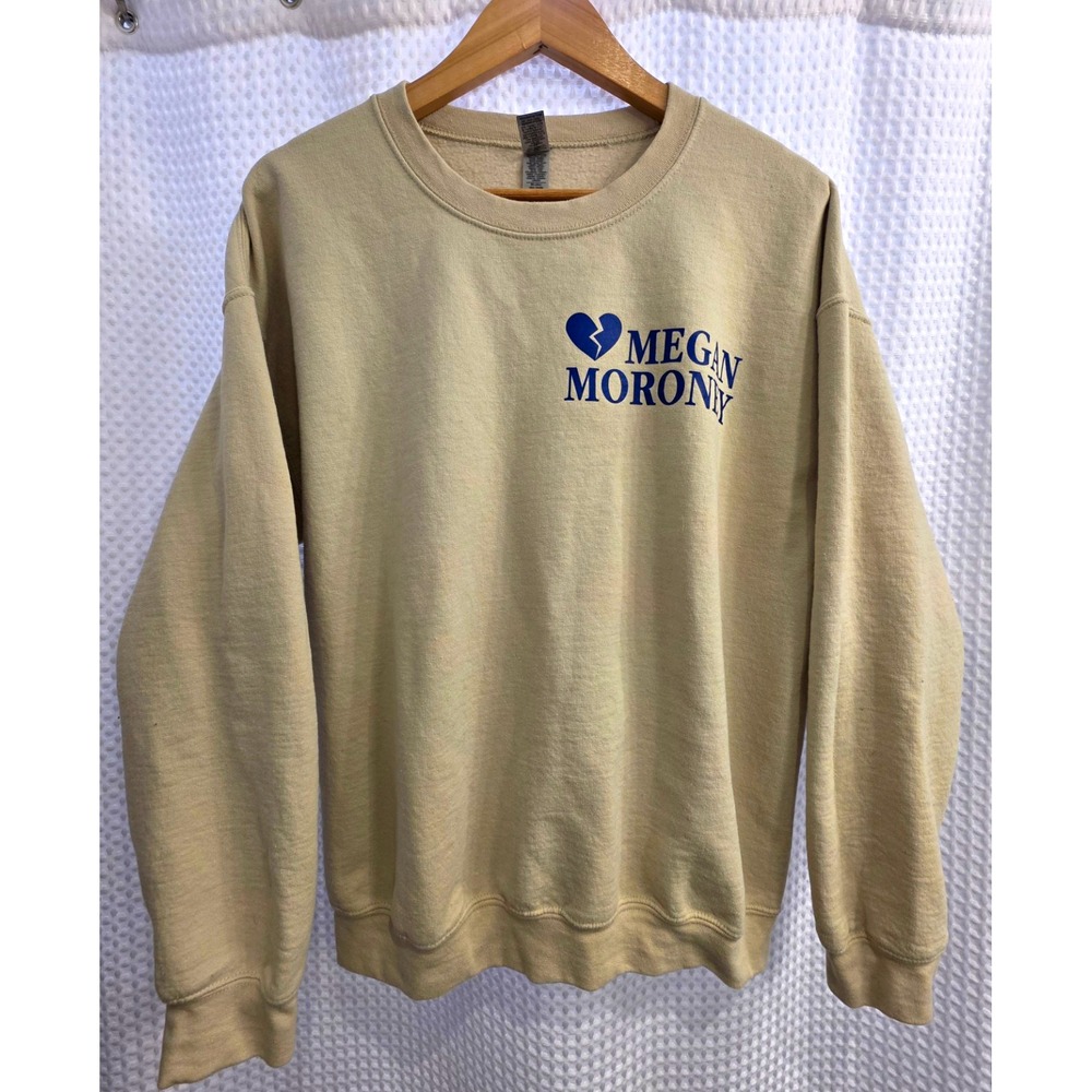 Megan Moroney Concert Graphic Print Crewneck Sweatshirt Beige Large
